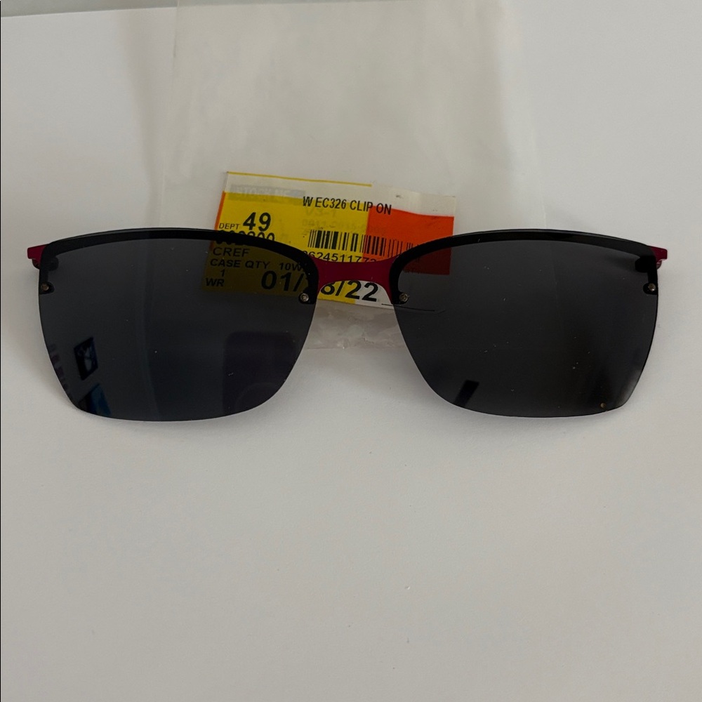 Easyclip Red Polarized Sunglasses clip on EC326 for eyeglasses half frame rim